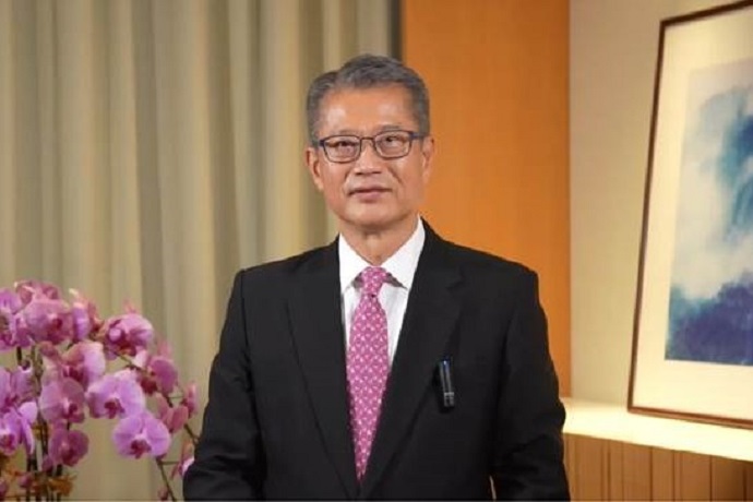 <p>Financial Secretary Paul Chan delivered virtual officiating remarks.</p>
